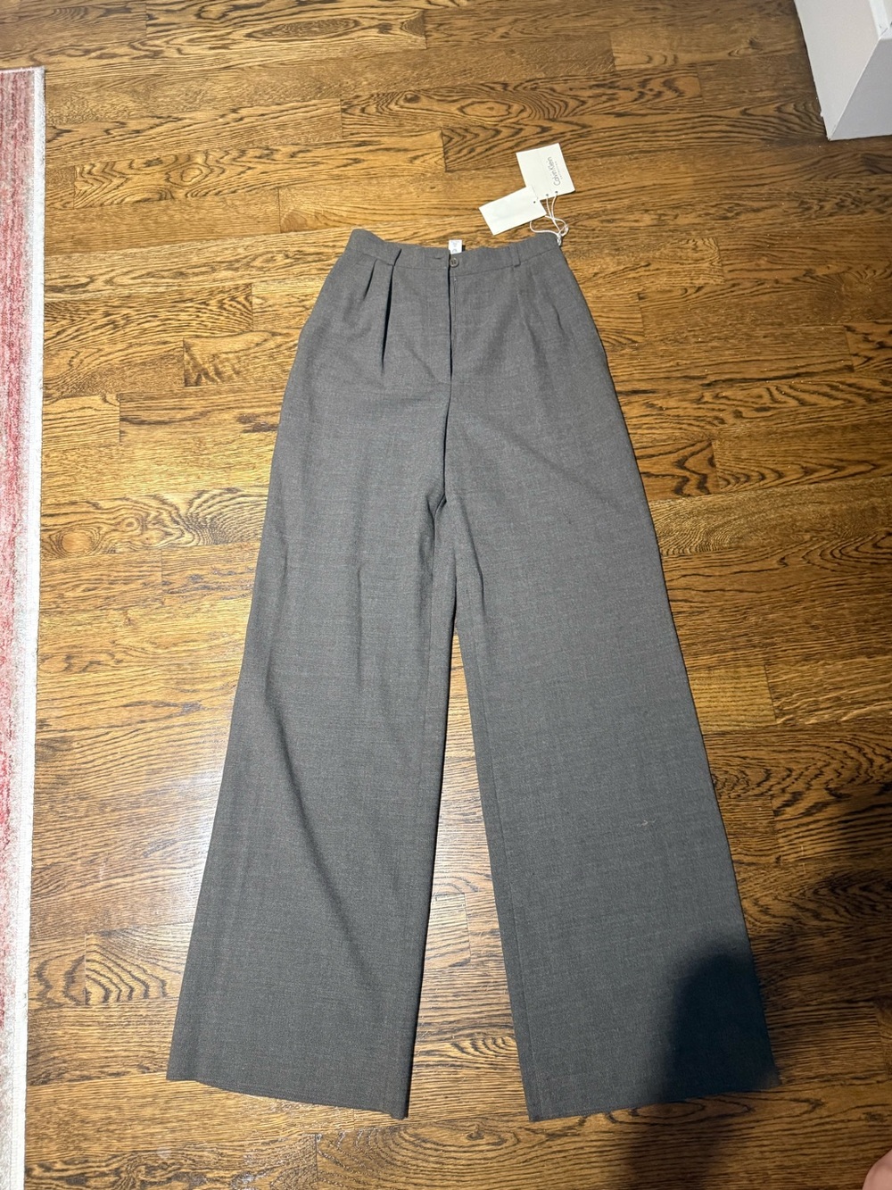 Calvin Klein Wide-Leg Dress Pants in Gray